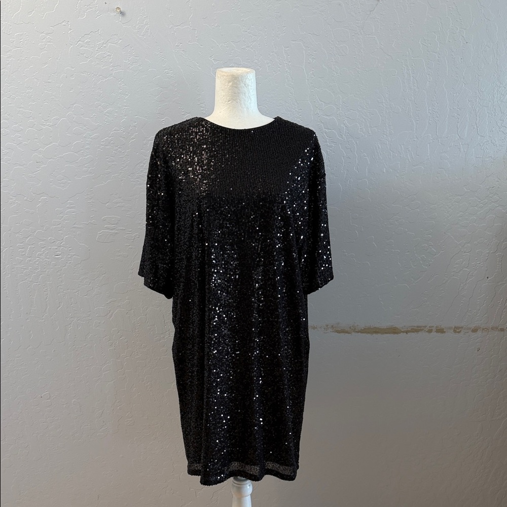 H&M Black Sequin Mini Dress